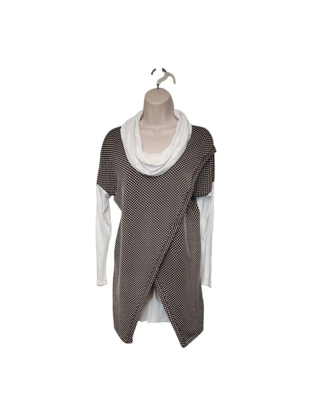 Lollipop Star Long Sleeve Multicolor Black Polka-Dots Tunic Blouse Size Medium